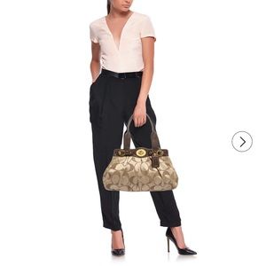 Coach Signature Sateen Garnet Satchel Bag